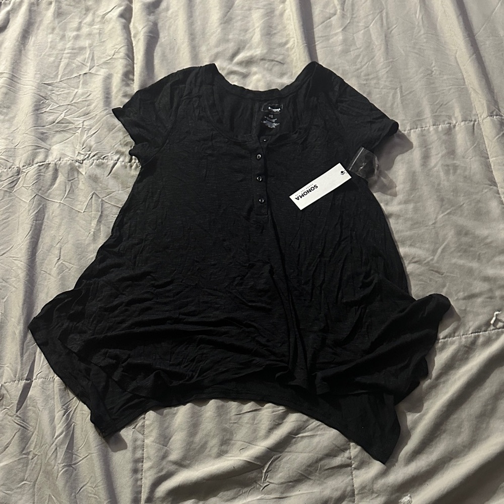 Sonoma Women's Black Short Sleeve Top